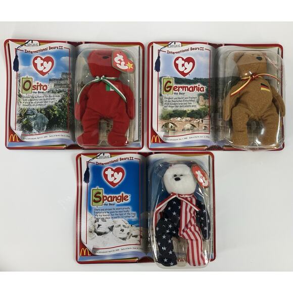 McDonald’s Teanie Beanie Babies 2000 International Bears II Bundle (3pcs) - Picture 1 of 8